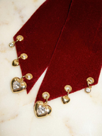 RED DIAMOND HEARTS CHARM HAIR BOW