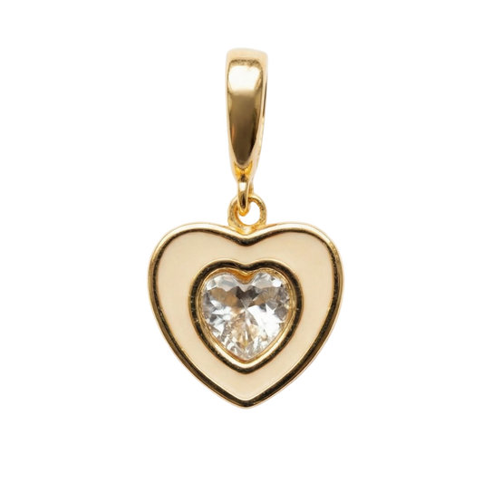 CREAM HEART CHARM