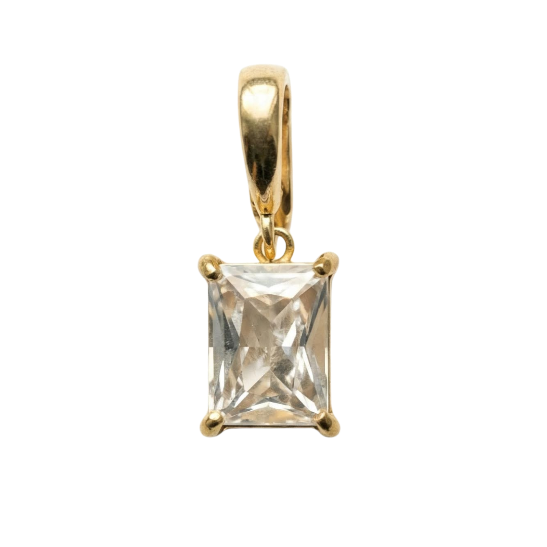 EMERALD CUT CHARM