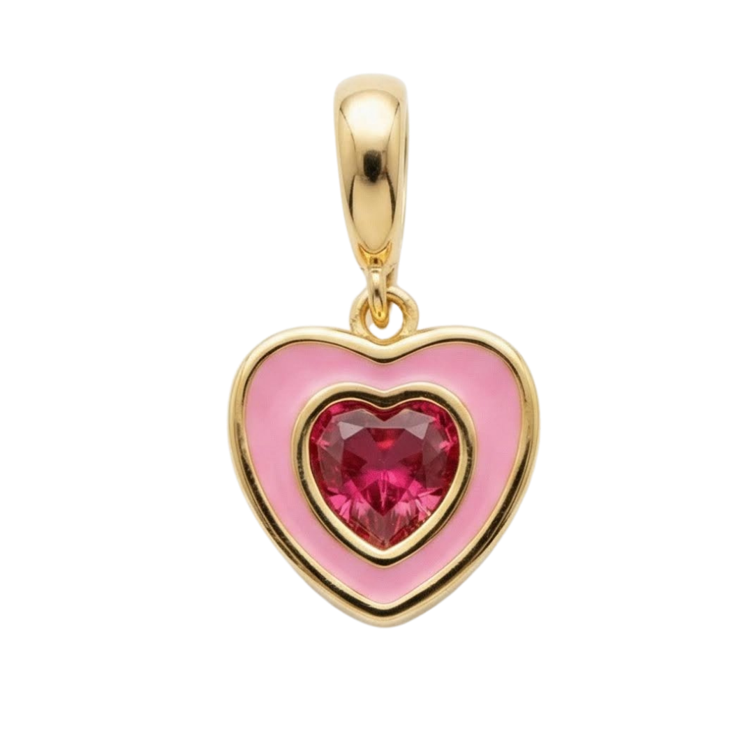 HOT PINK HEART CHARM
